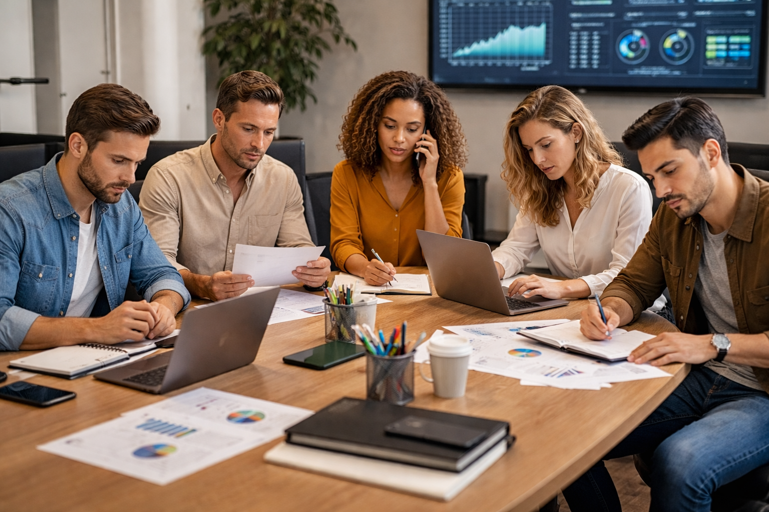 Equipo analizando resultados de negocio